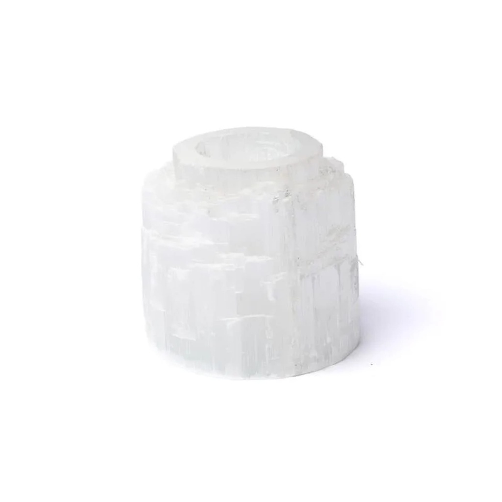 Photophore iceberg en sélénite -- ±8x8cm