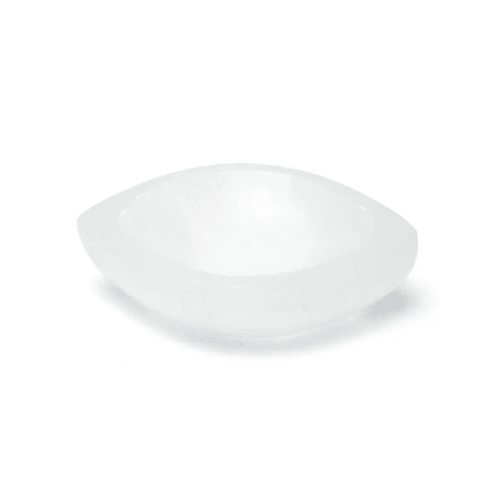 Bol en forme d'œil brillante en sélénite -- ±13x12x3cm