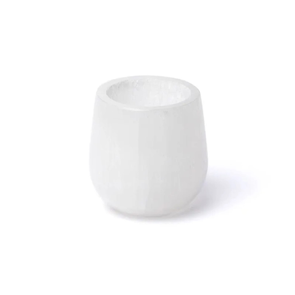 Bougeoir conique en sélénite -- ±6cm