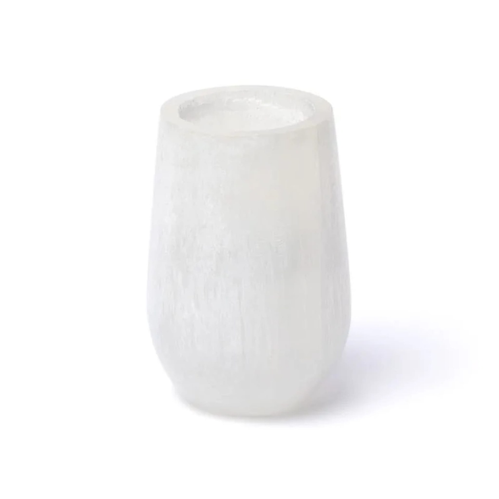 Photophore conique en sélénite - ± 11cm