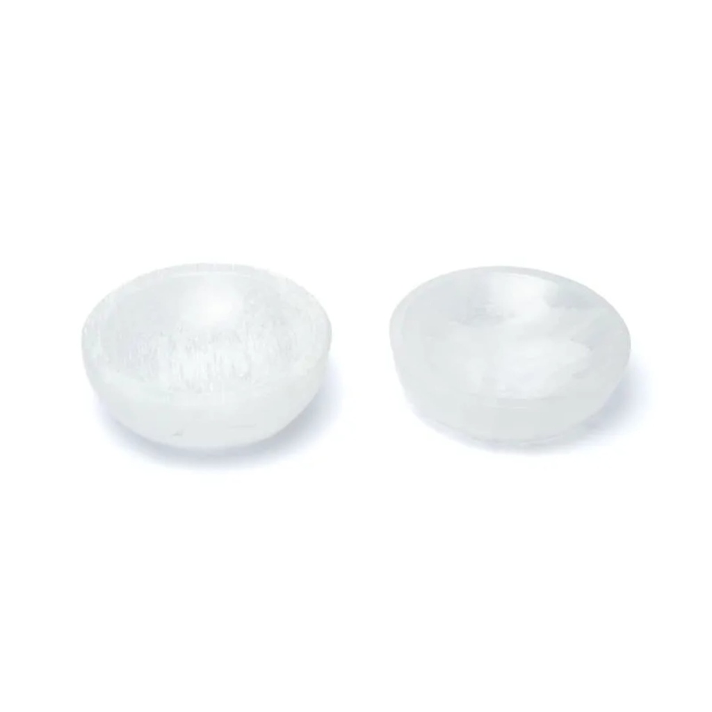 Bol rond en sélénite satiné -- ±10x3.5cm