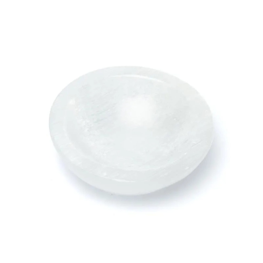 Bol rond en sélénite satiné -- ±15x5cm