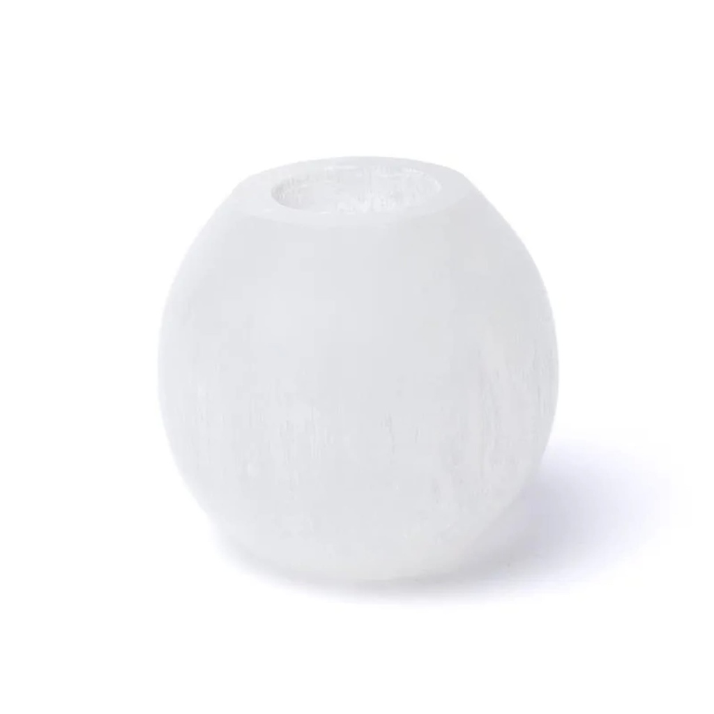 Bougeoir en sélénite -- ±10cm