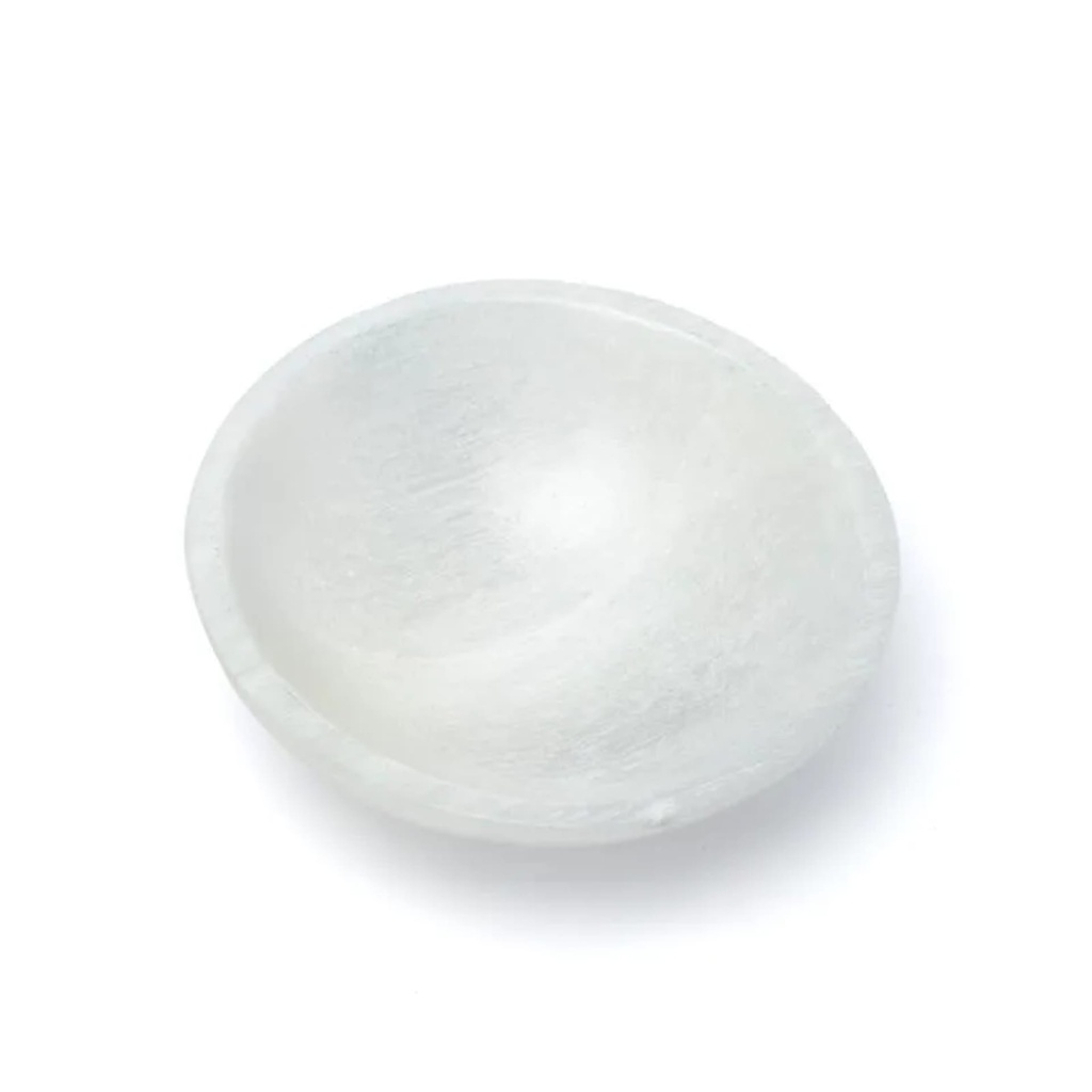 Bol rond en sélénite satiné --  ±12x3.5cm
