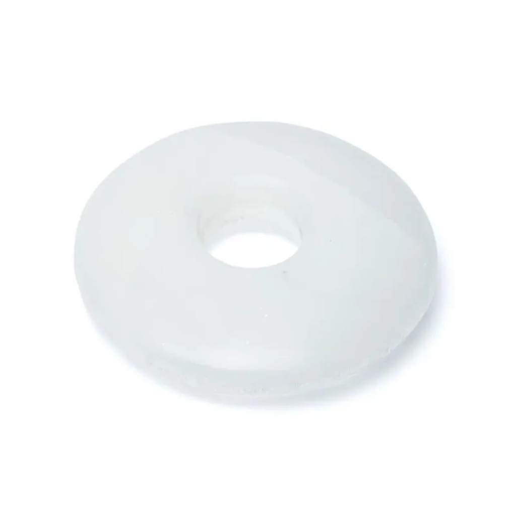 Pierre décorative en sélénite en forme de donut -- ±17cm