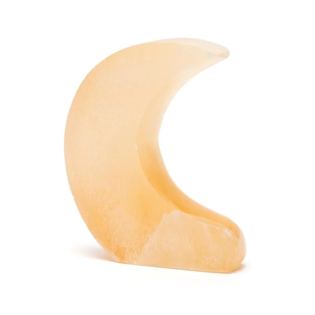 Lune debout en sélénite -- ±12cm