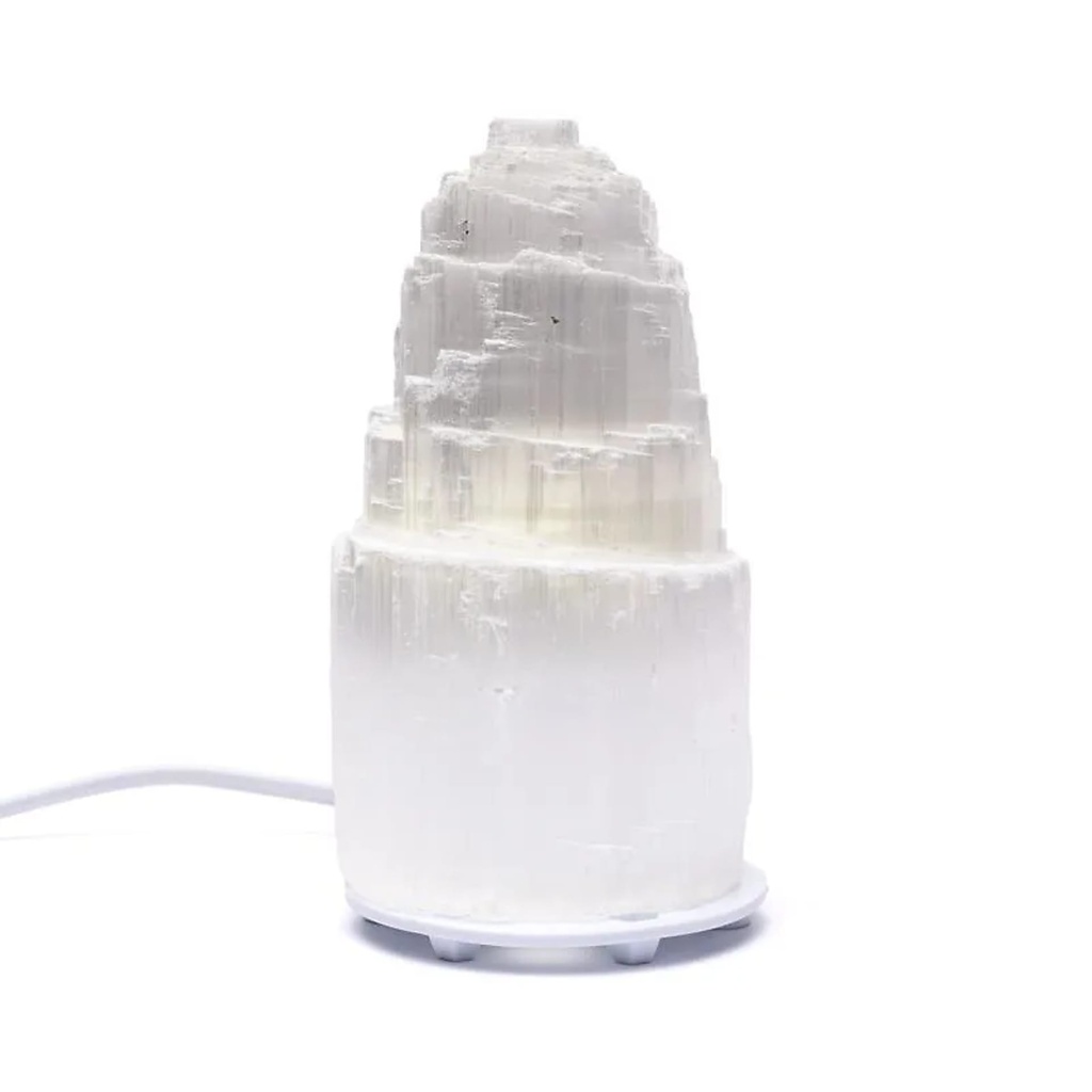 Lampe iceberg en sélénite -- ±16x8cm