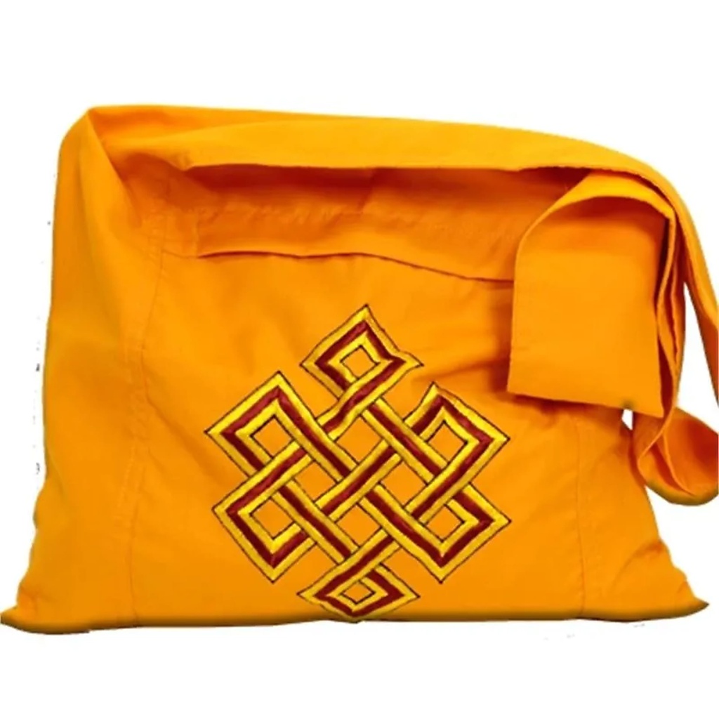 Sac de moine/Lama orange avec nœud sans fin | 40x36x86 cm