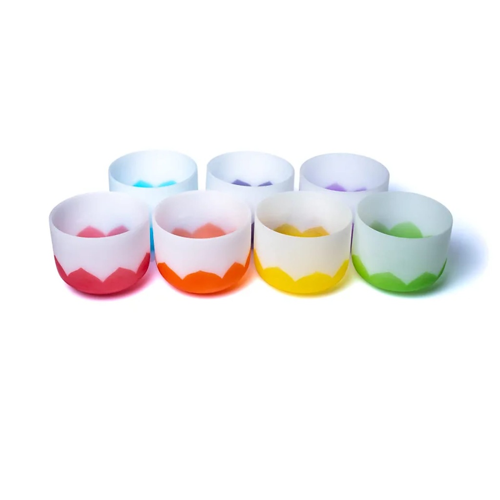 SET de 7 bols chantants en cristal chakra lotus 432 Hz