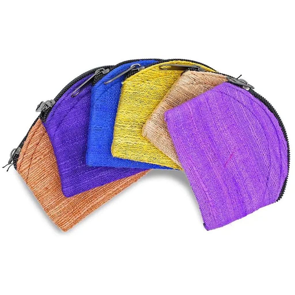 Pochettes soie sauvage zippées couleurs variées | 7x5 cm