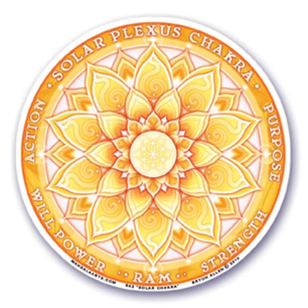 Adhésif fenêtre 3ème chakra (Manipura) -- 10.5 cm