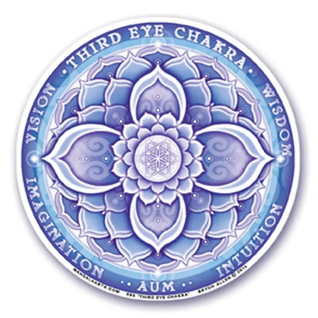 Adhésif fenêtre 6ème chakra (Ajña) -- 10.5 cm