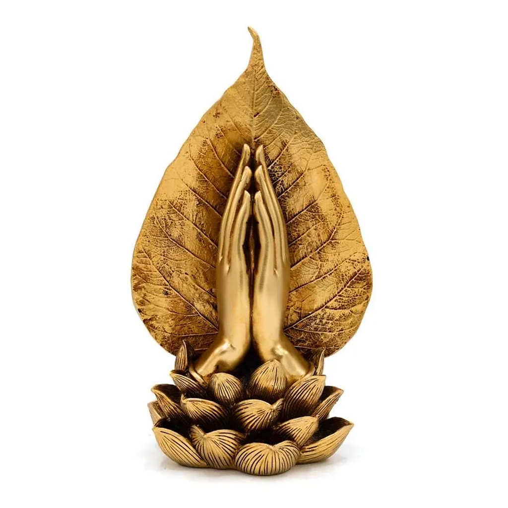 Déco Mains priantes couleur or -- 15x11.5x26 cm