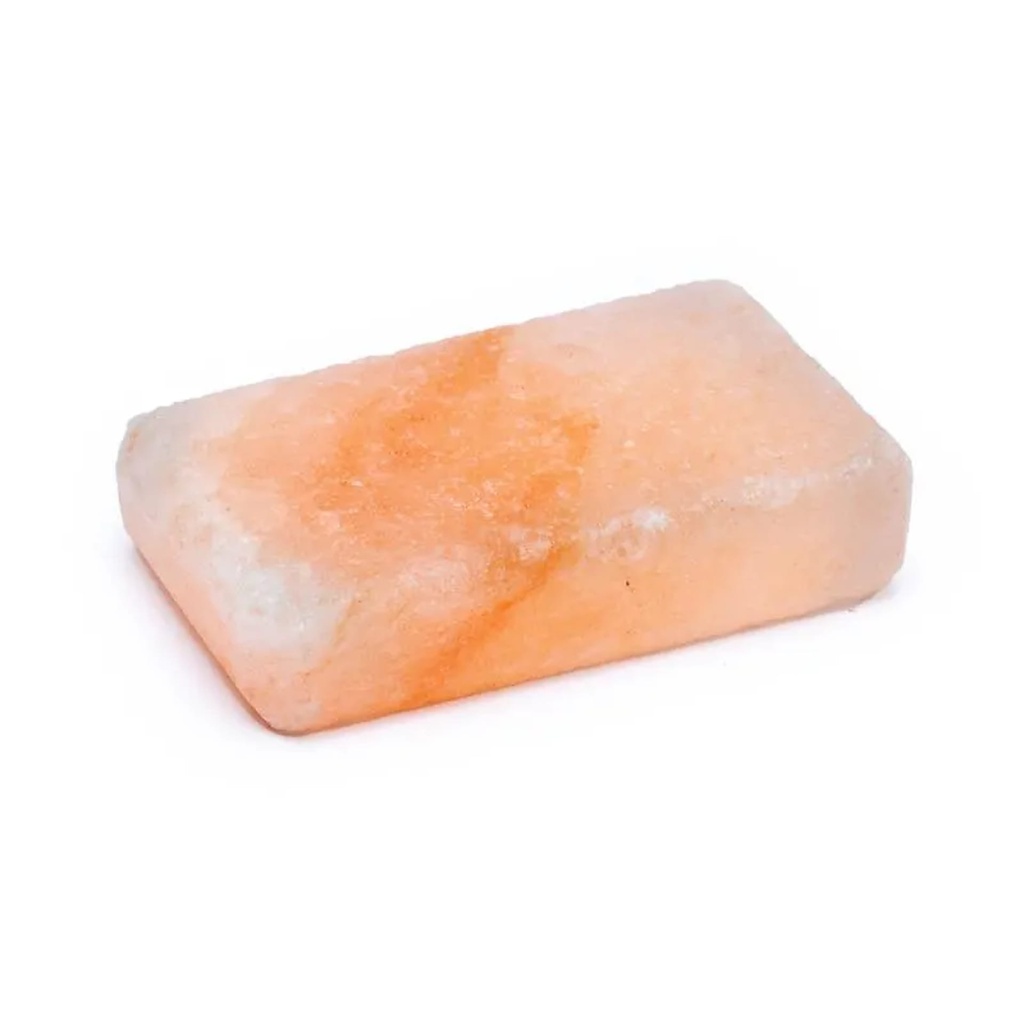 [8721139296844] Pierre de massage en sel de l'Himalaya rectangulaire -- ±200-250g