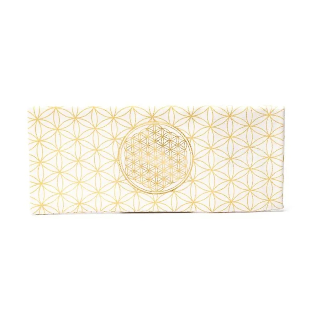 Housse de coussin pour les yeux fleur de vie en coton bio (GOTS) -- 23,5x10cm	