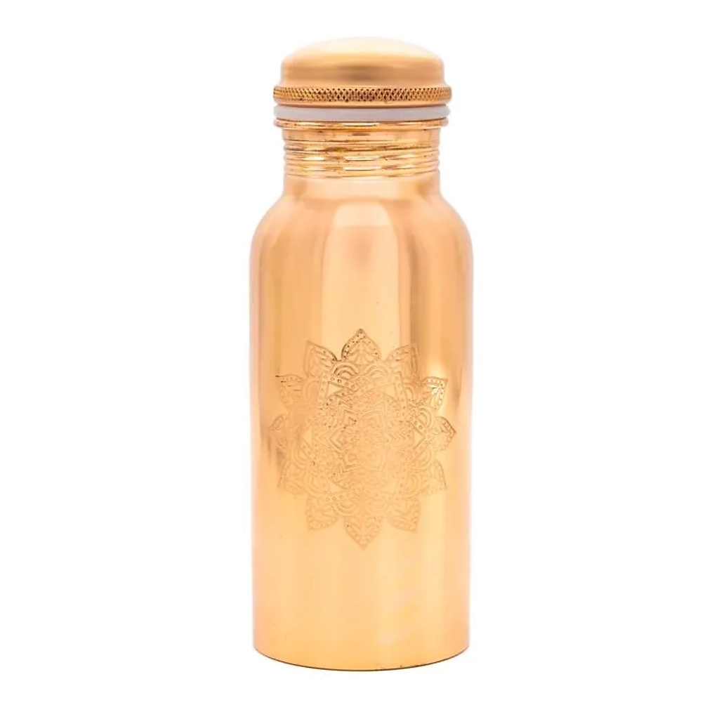 Bouteille en cuivre mandala gravé -- 500 ml