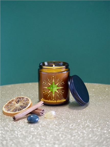 Bougie lithothérapie parfumée Abondance étoilée