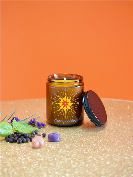 Bougie lithothérapie parfumée Aura positive