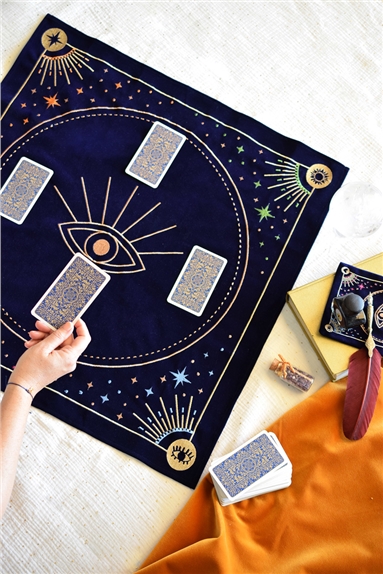 Nappe de divination bleue Message à l'univers