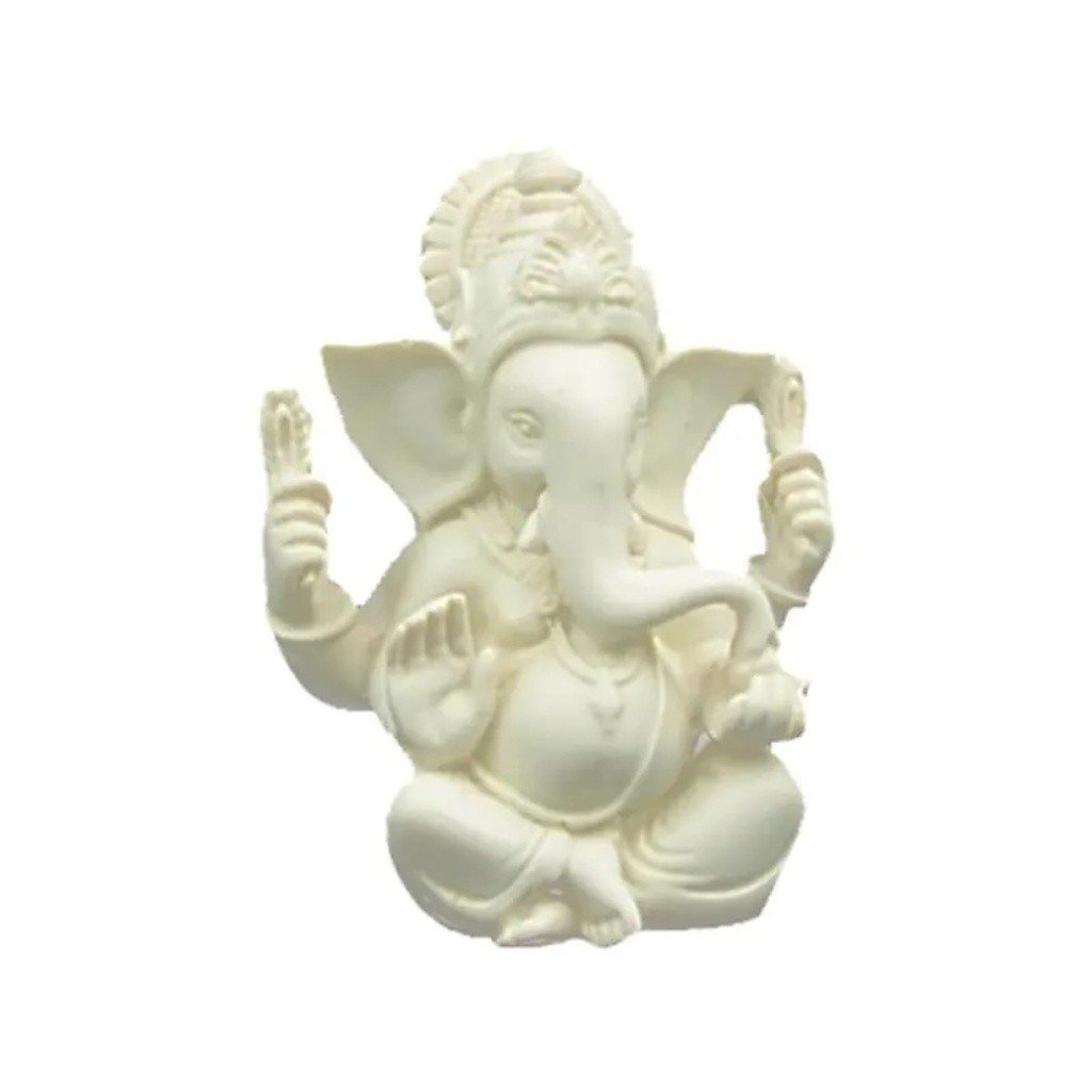 Ganesh blanc statuette | 11 cm