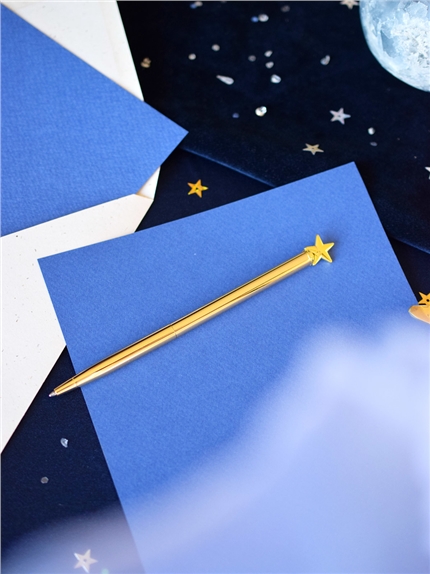 Présentoir de 20 Stylos Etoiles Dorés