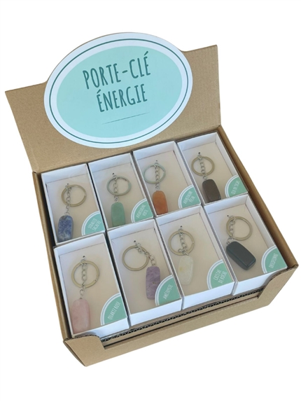 Présentoir 24 Porte-Clés en Pierre