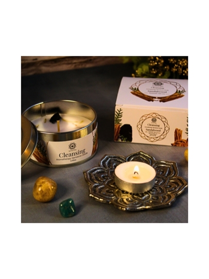 Bougie Litho Green Tree Nettoyage Energétique - Bois Santal - 70 grs