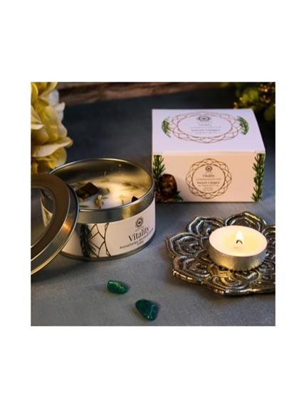 Bougie Litho Green Tree Vitalité - Gingembre doux - 70 grs
