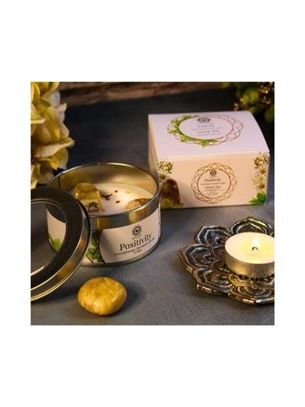 Bougie Litho Green Tree Positivité - Thé vert - 70 grs