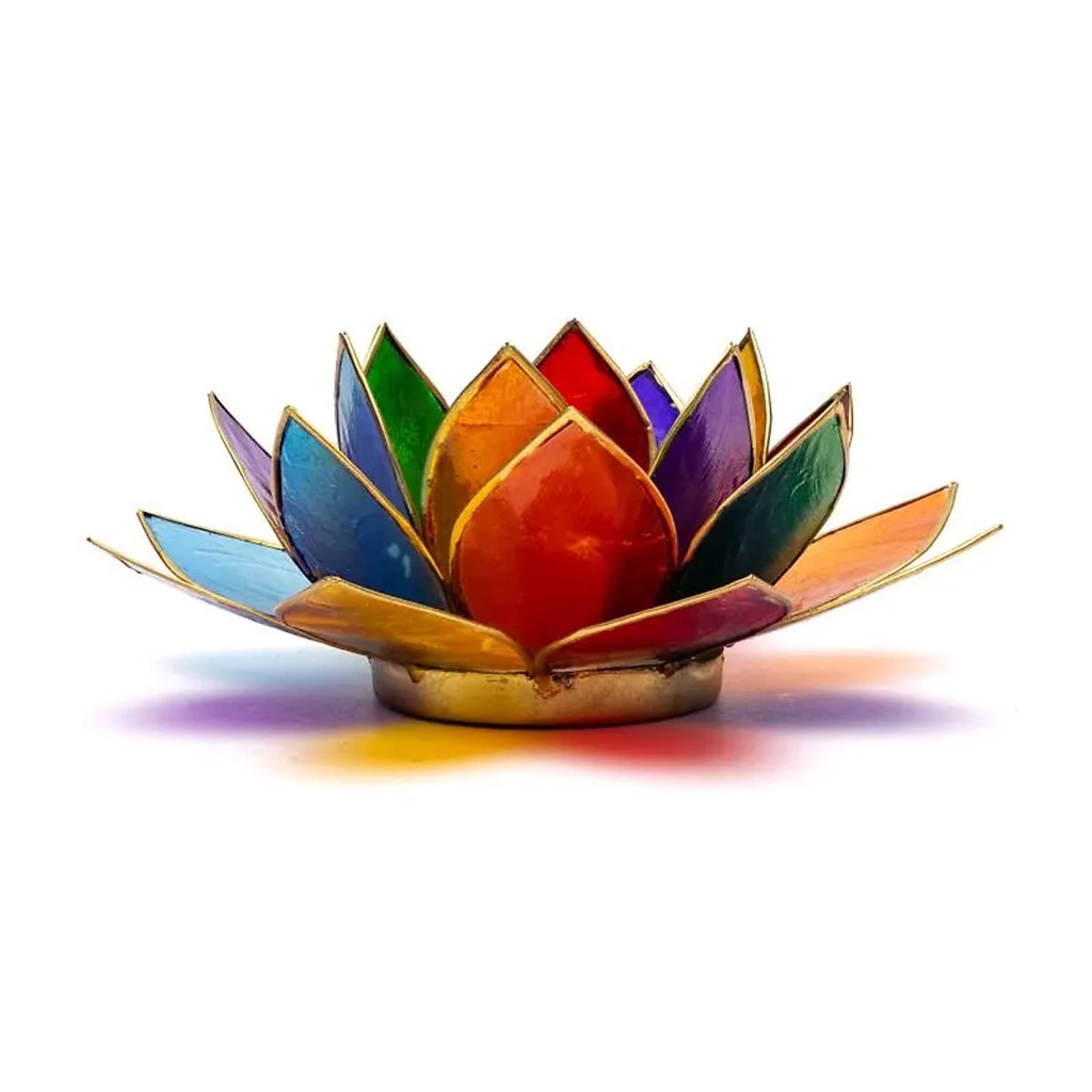 Éclairage Lotus 7 Chakras & or -- 13.5 cm