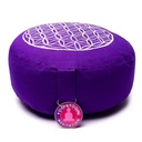 Coussin de méditation Fleur de vie lilas et or | 33x17 cm