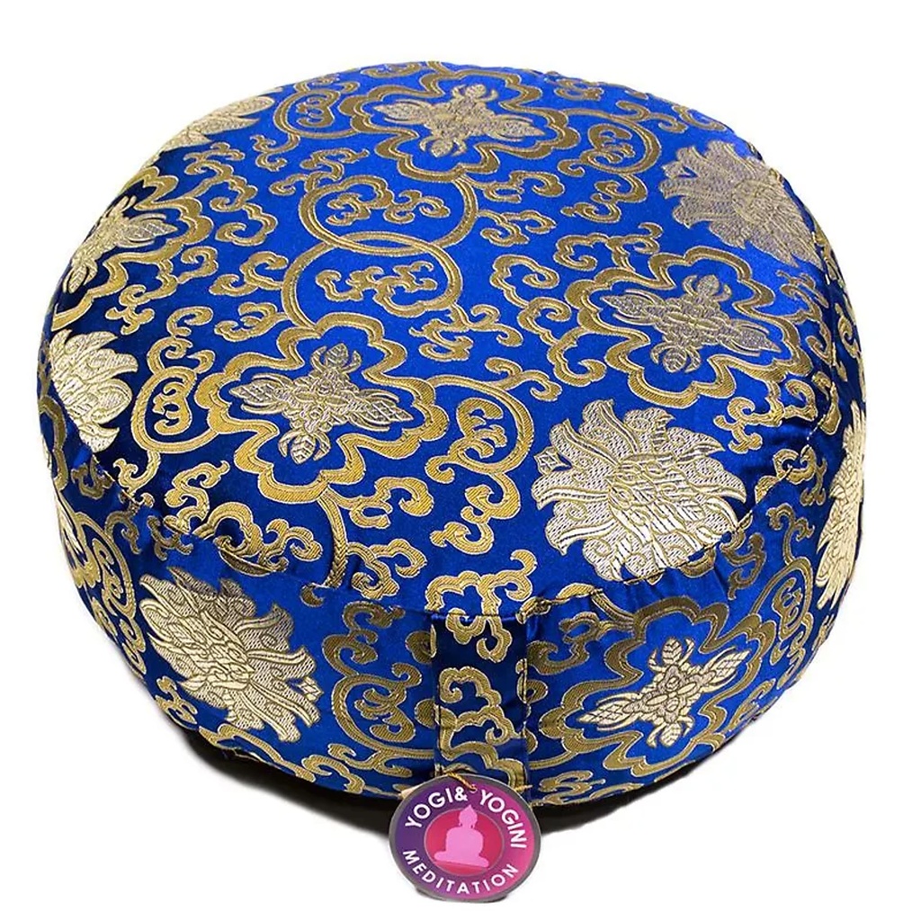 [8718969177566] Coussin de méditation Fleur de lotus bleu | 33x17 cm