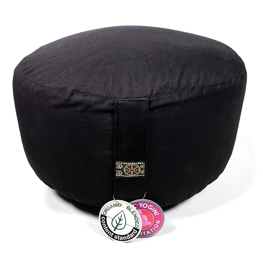 Coussin méditation XL noir coton BIO (OCS) | 36x22cm; ±3290g