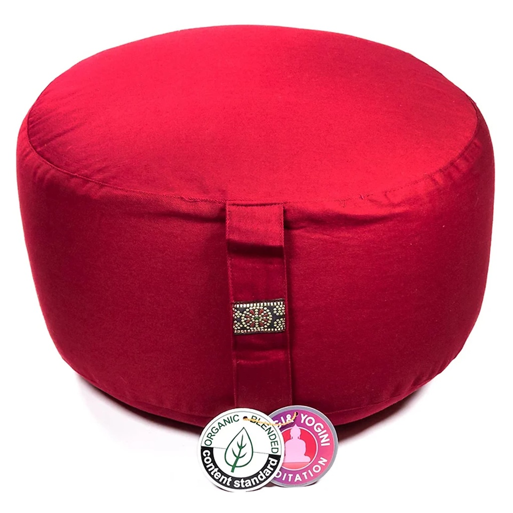 Coussin méditation XL rouge coton BIO (OCS) | 36x22cm; ±3290g