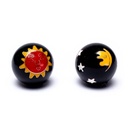 Boules santé Qi Gong Soleil lune jaune rouge noir | 3.5 cm