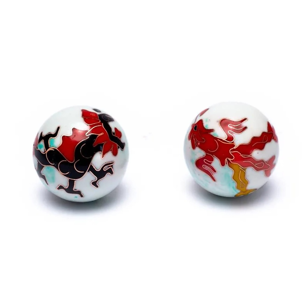 Boules de santé Qi Gong Phénix et dragon | 3.5 cm