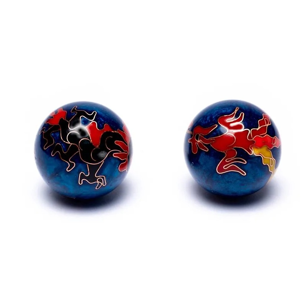 Boules de santé Qi Gong Phénix dragon bleu | 3.5 cm