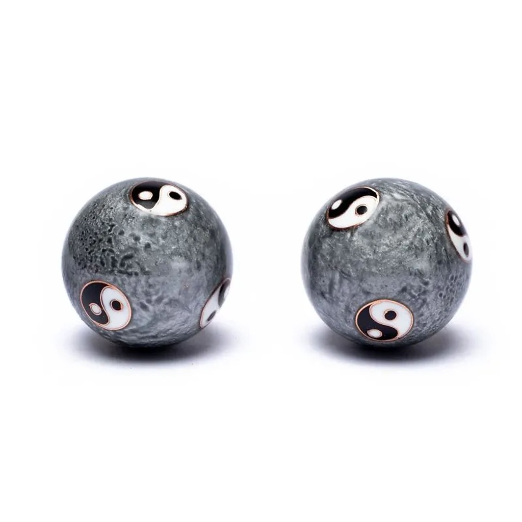 Boules de santé Qi Gong Yin et Yang Tai Chi gris | 4 cm
