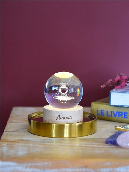 Sphère lumineuse à leds Amour infini 6 cm de diamètre