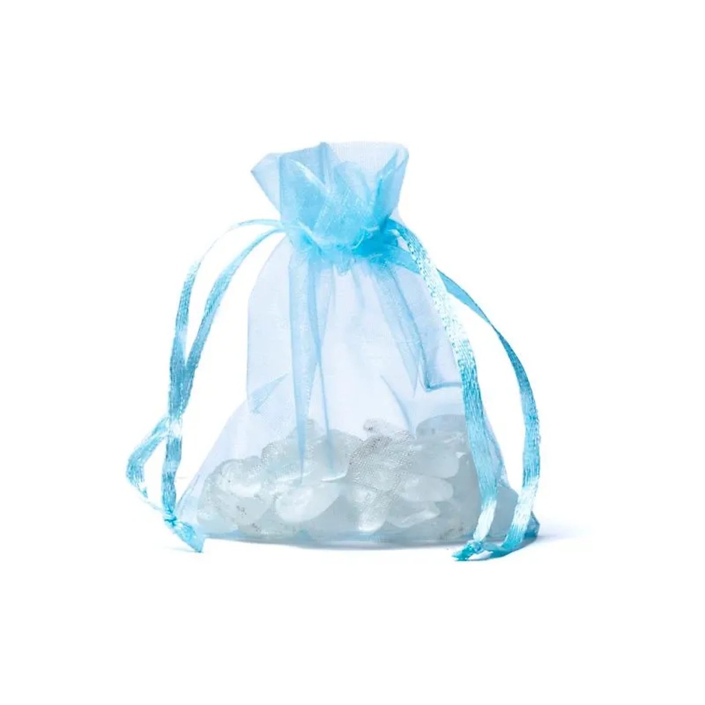 Sac cadeau en organza bleu clair XS -- 7x9cm