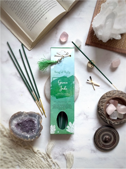 Encens Bâton Pierres de guérison Jade vert