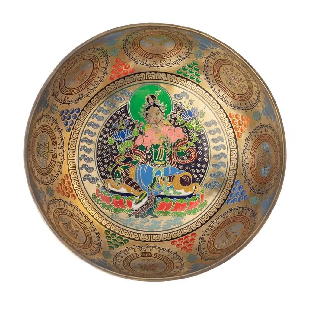 Bol chantant Tara Verte peint à la main -- 25–28 cm; ±1800–2500 g