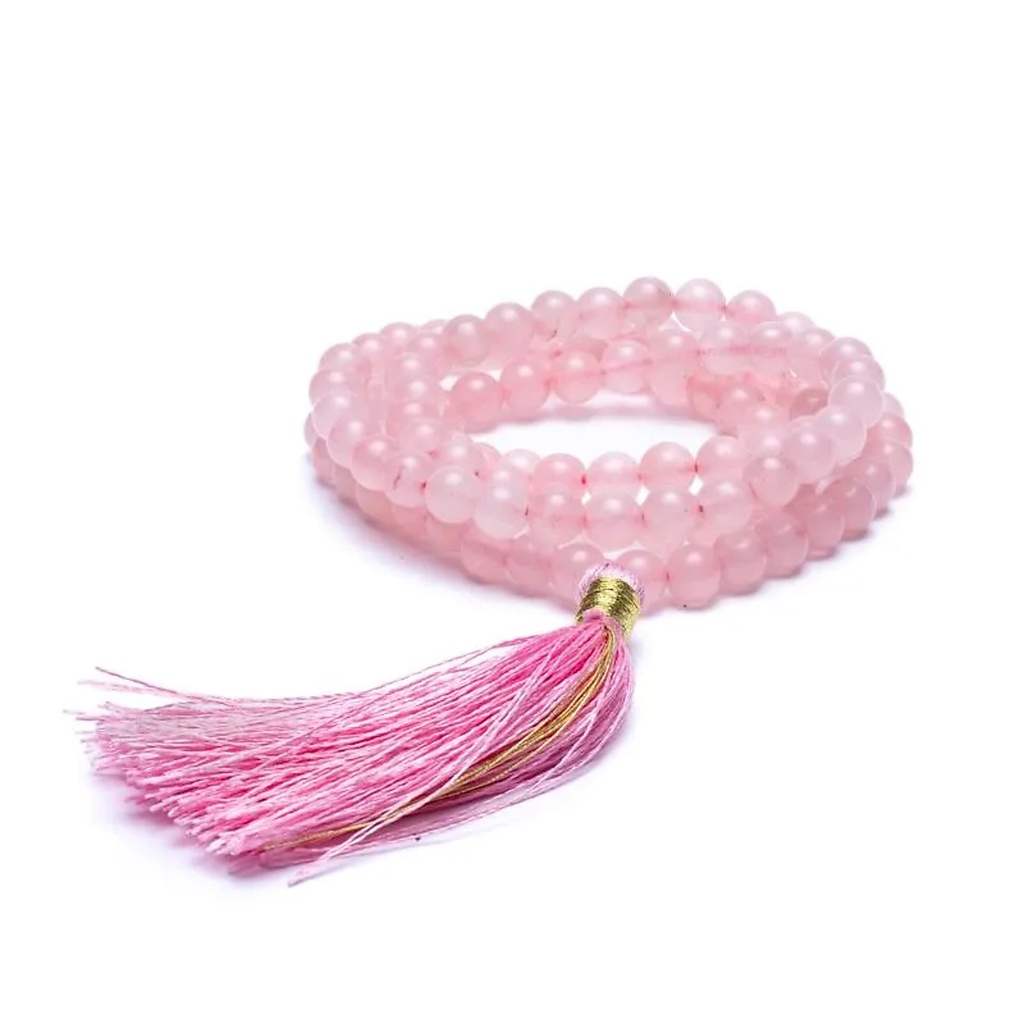 Mala quartz rose 108 perles qualité AA + sachet | 0.6 cm