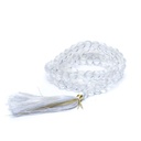 Mala Cristal de roche AA floche blanc 108perles+sac | 0.8 cm