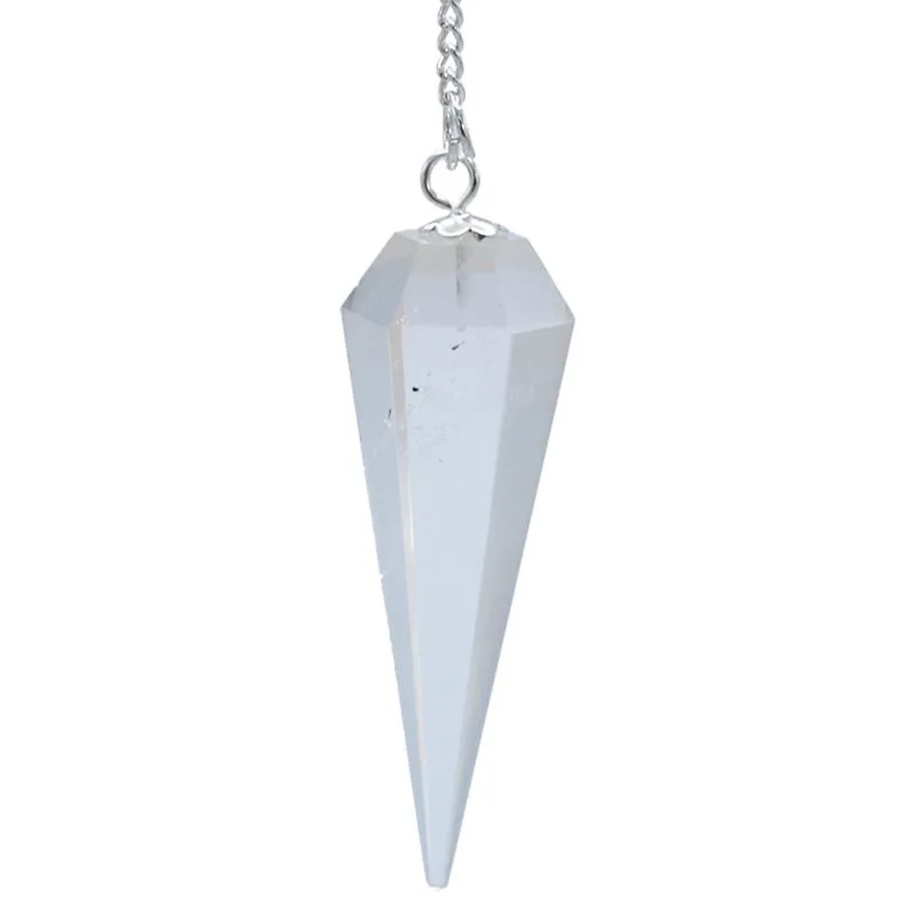 Pendule cristal de roche pointe à facettes | 3.5 cm