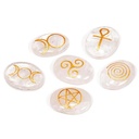 Wicca Symbols cristal de roche SET de 6 | 3.3x2.3 cm | 180g