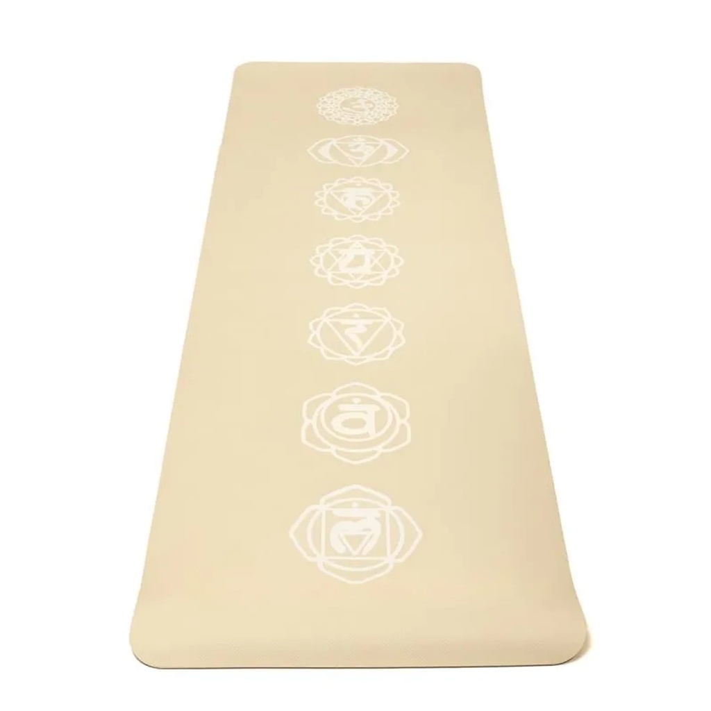 Yogi & Yogini Premium tapis de Yoga TPE Chakra beige -- 950 g
