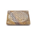 Brûle-encens Fleur de Vie stéatite -- 10x10 cm