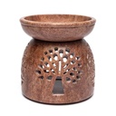 Brûleur d’huile Arbre de Vie stéatite -- 11x10 cm