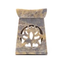 Brûleur d’huile Lotus stéatite claire -- 11x8 cm